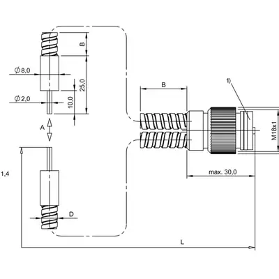 Оптоволоконный кабель Balluff BFO 18A-LGG-MZG-10-0,5