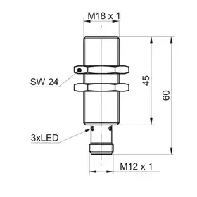 Индуктивный датчик расстояния Baumer IR18.D08F-F60.UA1E.7BO