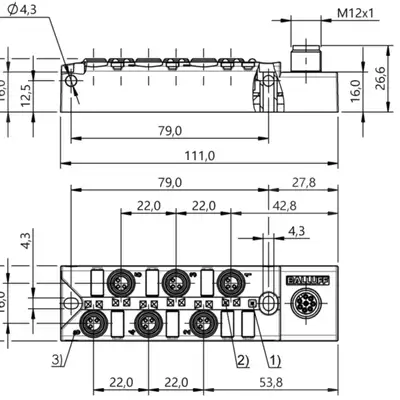 Распределительная коробка Balluff BPI 6M303P-5K-B0-SM48T