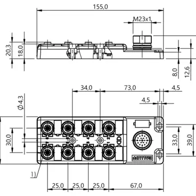 Распределительная коробка Balluff BPI 8M4A50-2K-B0-SM6LT
