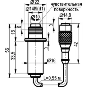 Индуктивный датчик ТЕКО ISB WC35S8-43P-1,5-S19-50