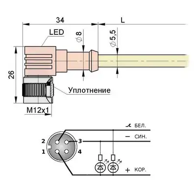 Разъем с кабелем Мега-К PS9-41-C21 (С21 L2,0 4)