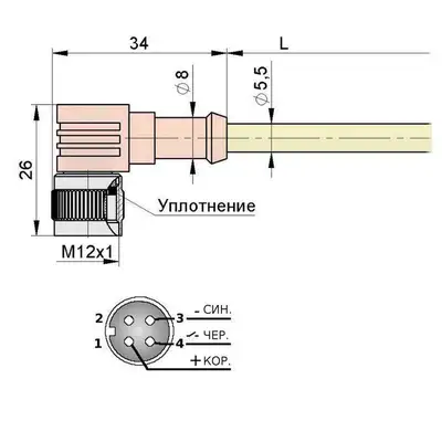 Разъем с кабелем Мега-К PS9-121-C20 (С20 L2,0 1)