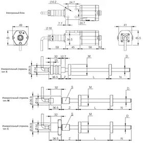 Магнитострикционные датчики линейных перемещений AMT Linear Position Sensor серии KD с аналоговым выходом