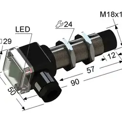 Индуктивный датчик с аналоговым выходом Мега-К PS2D-18M90-8N91-B