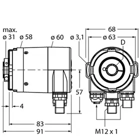 Энкодер TURCK RM-36B12E-9A28B-R3M12