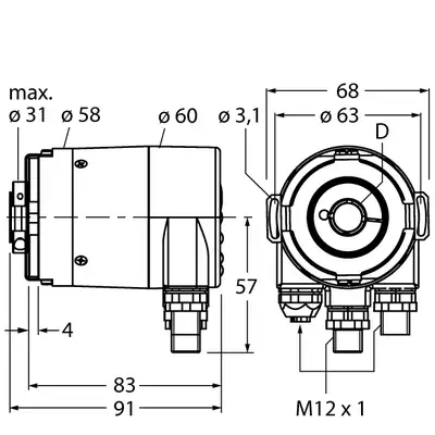Энкодер TURCK RM-36B12E-9A28B-R3M12