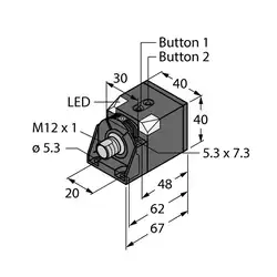 Ультразвуковой датчик TURCK RU200-CK40-2UP8X2T-H1151