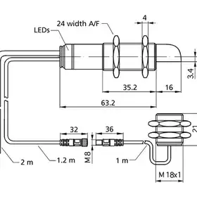 Датчик двойного листа Microsonic dbk+4/WK/3BEE/M18 E+S