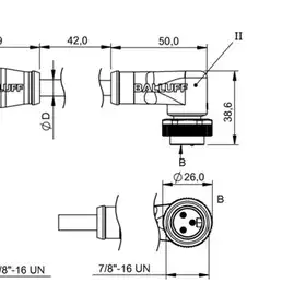 Соединительный кабель Balluff BCC A313-A323-70-345-VX43W6-050