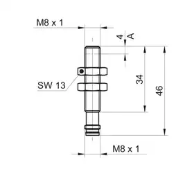 Индуктивный датчик расстояния Baumer IR08.D03S-Q46.IA1Z.7SL
