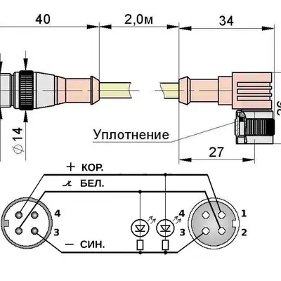 Соединительный кабель Мега-К PS9-31-C18C21 (C18С21 L2,0 3)
