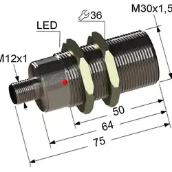 Индуктивный датчик с аналоговым выходом Мега-К PS2D-30M75-10B91-C4