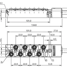 Распределительная коробка Balluff BPI 8M303N-5K-B0-KPXA0-030