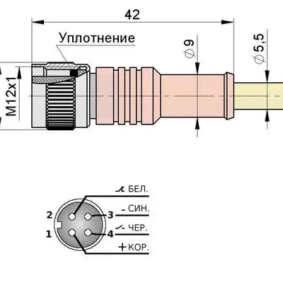 Разъем с кабелем Мега-К PS9-561-C19 (С19 L2,0 5)