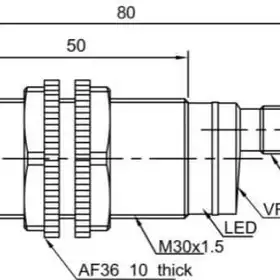 Оптический датчик LANBAO PR30S-BC50DNO-E2