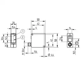 Лазерный датчик расстояния Wenglor YP06MGV80