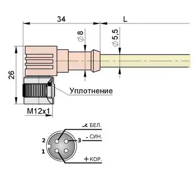Разъем с кабелем Мега-К PS9-341-C20 (С20 L2,0 3)