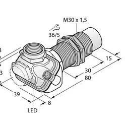 Индуктивный датчик TURCK NI15-EM30WDTC-Y1X