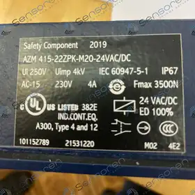 Дверной выключатель безопасности Schmersal AZM415-22ZPK-M20 24VAC/DC