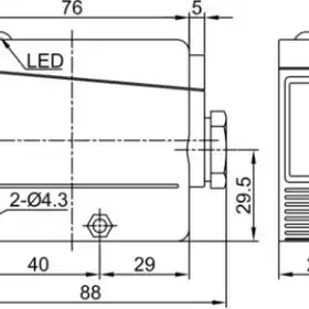 Оптический датчик LANBAO PTL-BC80DNRT3-D
