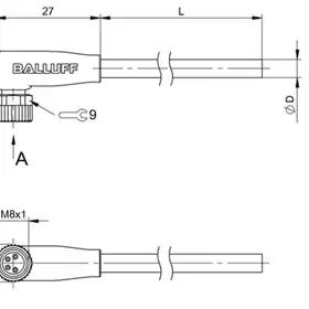 Разъем с кабелем Balluff BCC M324-0000-10-008-EX44T2-050