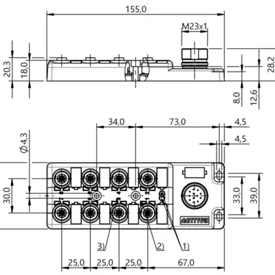 Распределительная коробка Balluff BPI 8M4A4N-2K-B0-SM6CT