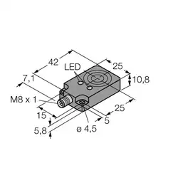 Индуктивный датчик TURCK BI8U-Q10-AP6X2-V1131