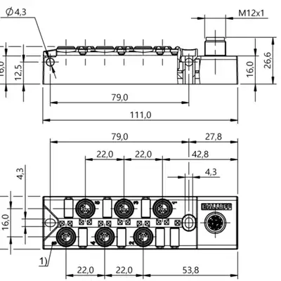 Распределительная коробка Balluff BPI 6M3030-5K-B0-SM4CT