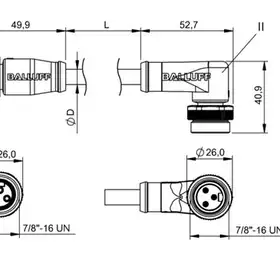 Соединительный кабель Balluff BCC A313-A323-30-345-VX43W6-050
