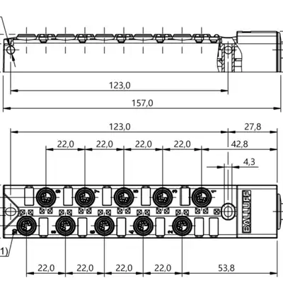 Распределительная коробка Balluff BPI AM3040-5K-B0-KPXP0-050