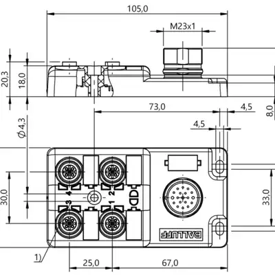 Распределительная коробка Balluff BPI 4M4A50-2K-B0-SM6LT