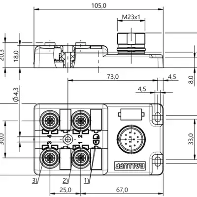 Распределительная коробка Balluff BPI 4M4A4N-2K-B0-SM6CT
