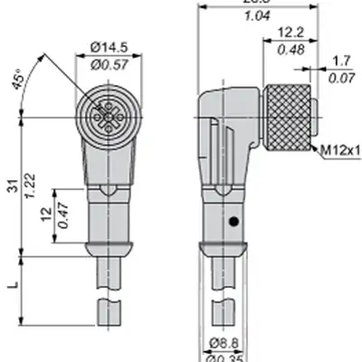 Разъем с кабелем Telemecanique XZCP1241L5