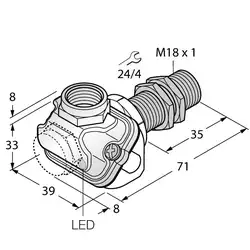 Индуктивный датчик TURCK BI5-EM18WDTC-Y1X