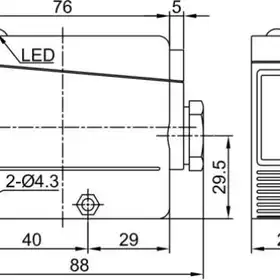 Оптический датчик LANBAO PTL-BC200SKT3-D