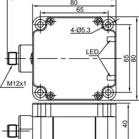 Индуктивный датчик расстояния LANBAO LE80XZSF40LIUM-E2