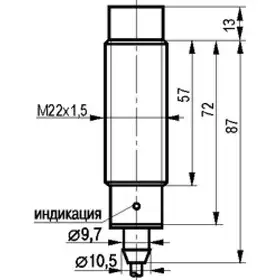 Индуктивный датчик ТЕКО ISN EF62A-12-10-LZ