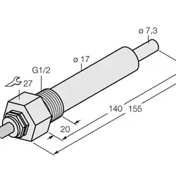 Датчик потока TURCK FCS-G1/2HC4-NAEX0/L140/D024 5M