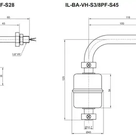 Поплавковый датчик уровня INNOLevel IL-BA-VH-S3/8PF-S45