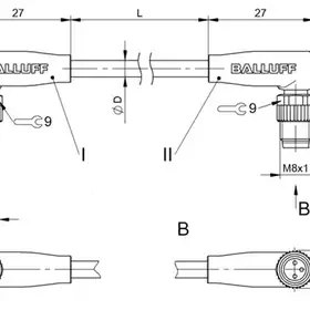 Соединительный кабель Balluff BCC M323-M323-30-300-VX8334-050