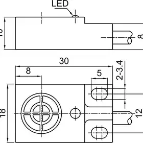 Индуктивный датчик LANBAO LE10SF05DNO