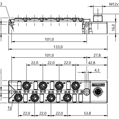 Распределительная коробка Balluff BPI 8M3030-5K-B0-SM4CT