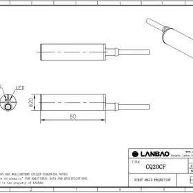 Емкостной датчик LANBAO CQ20CF10ATO