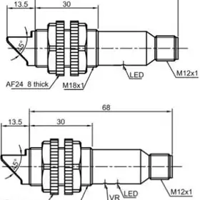 Оптический датчик LANBAO PR18GS-BC10DNO-E2