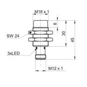 Индуктивный датчик Baumer IR18.P15S-N45.NO1Z.7BO