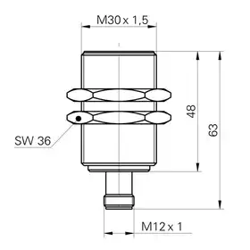 Индуктивный датчик расстояния Baumer IWRM 30U9704/S14