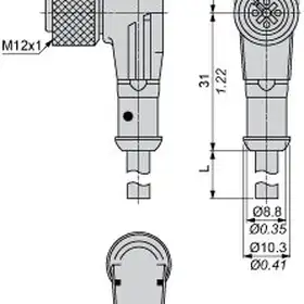 Разъем с кабелем Telemecanique XZCP2540L10
