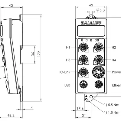 Блок обработки RFID Balluff BIS V-6107-039-C005