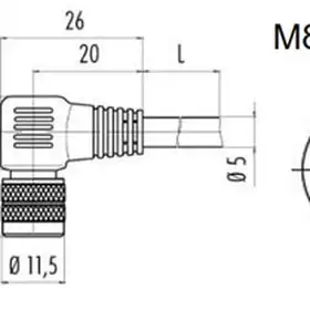 Разъем с кабелем NEFTIM NEAM8FMW3001A-1